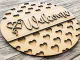 Welcome Large Heart Pattern Door Hanger Unfinished Kit