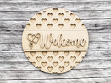 Welcome Large Heart Pattern Door Hanger Unfinished Kit