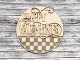 Happy Valentines Buffalo Plaid Door Hanger Unfinished Kit