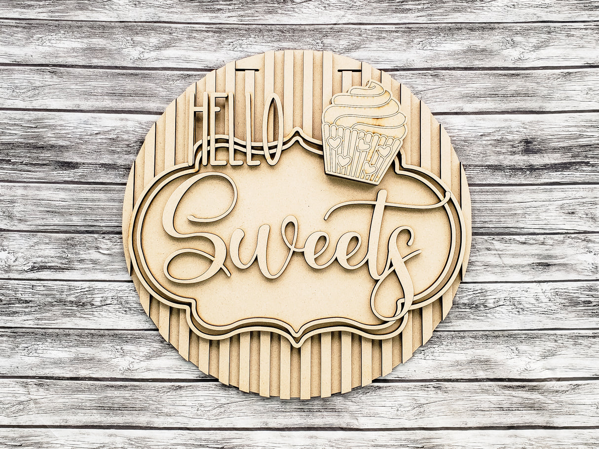 Hello Sweets Cupcake Door Hanger - Lvl 2
