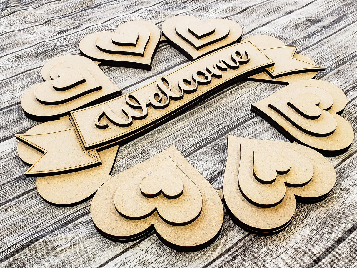 Welcome Heart Wreath Door Hanger - LEVEL 2