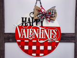 Happy Valentine's Day Buffalo Plaid Door Hanger - LEVEL 1