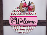 Welcome Small Heart Pattern Door Hanger - LEVEL 1
