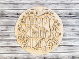 Happy St Patrick's Day Clover and Hat Door Hanger - Lvl 1