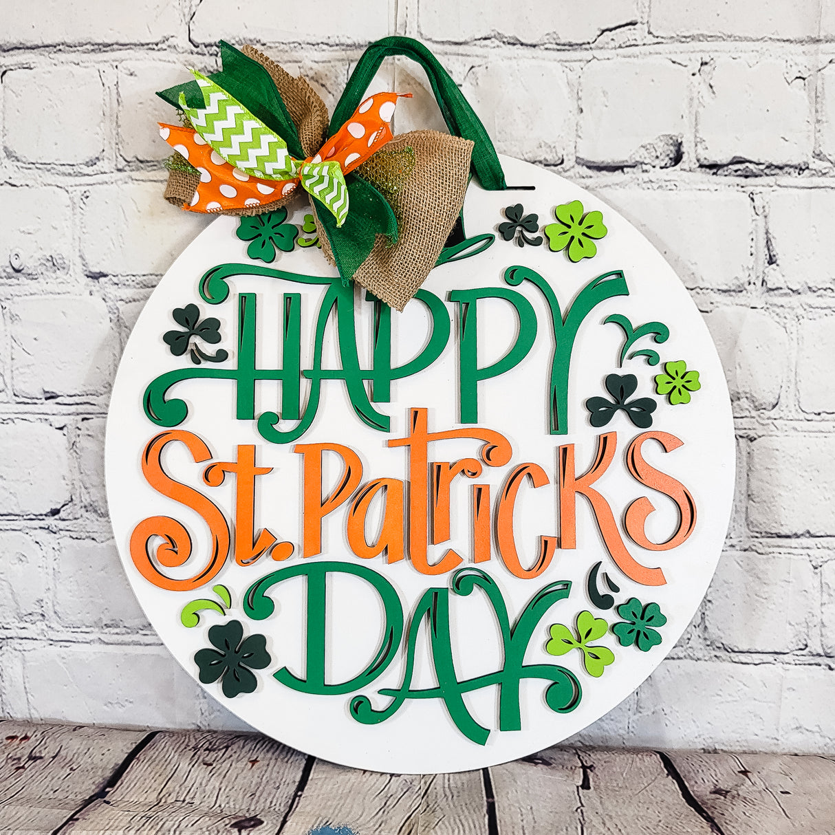 Happy St Patrick's Day Clover and Hat Door Hanger - Lvl 1
