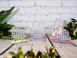 Rattan Easter Standing Chick Bunny Egg