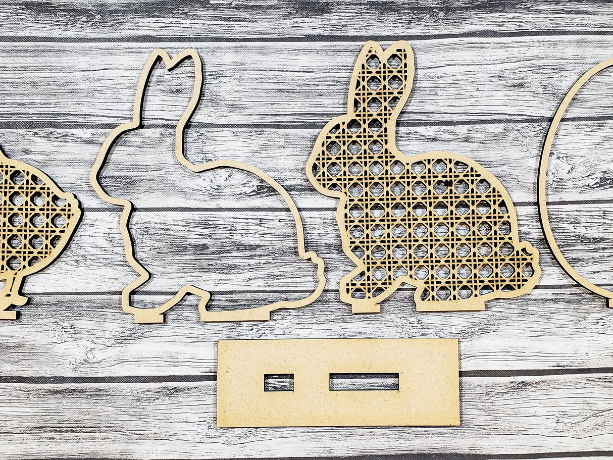 Rattan Easter Standing Chick Bunny Egg