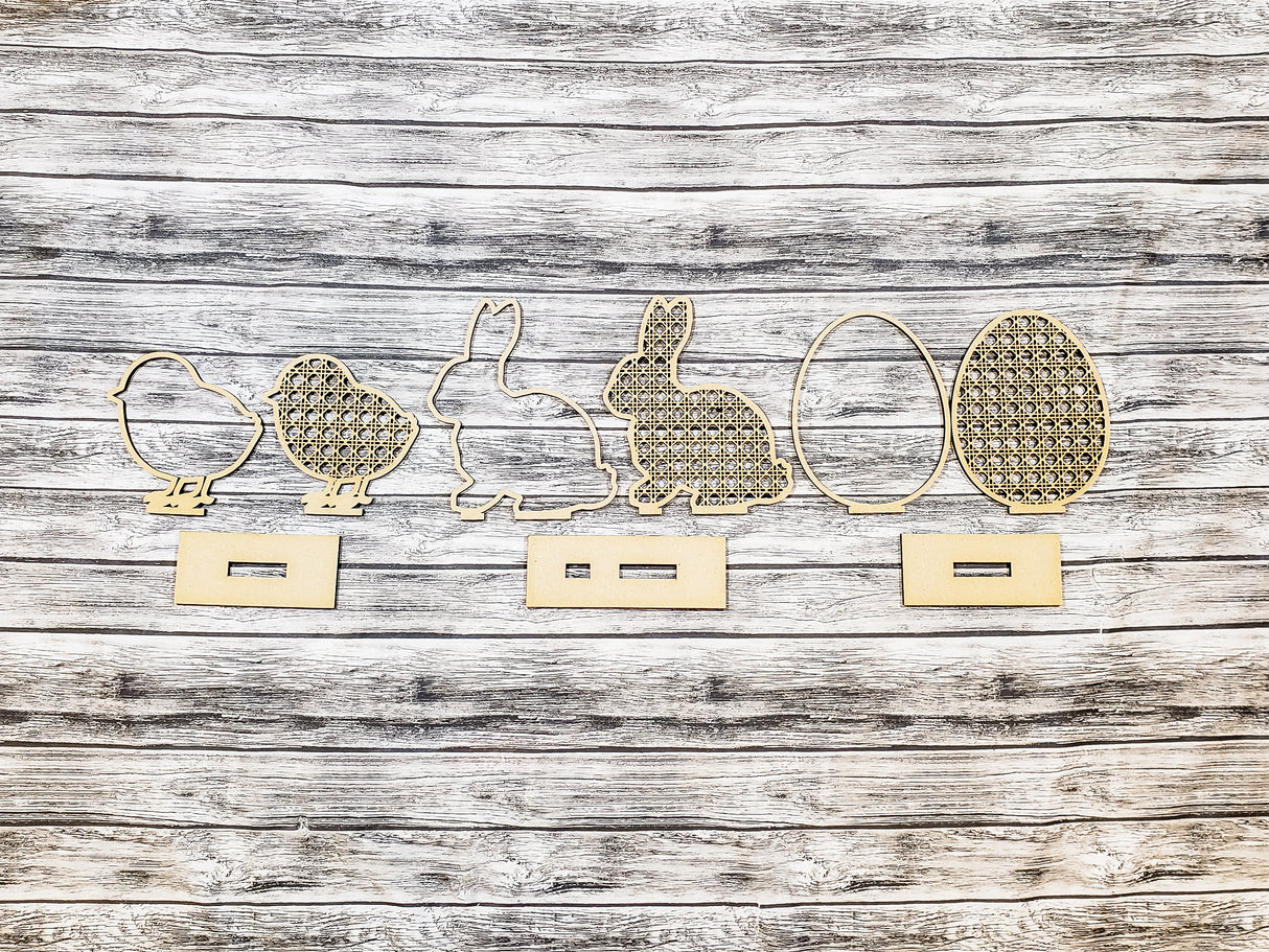 Rattan Easter Standing Chick Bunny Egg