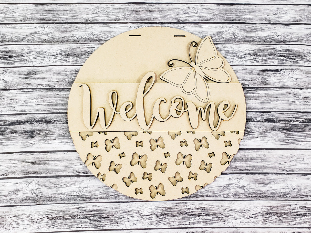 Welcome Butterfly Door Hanger - Lvl 1