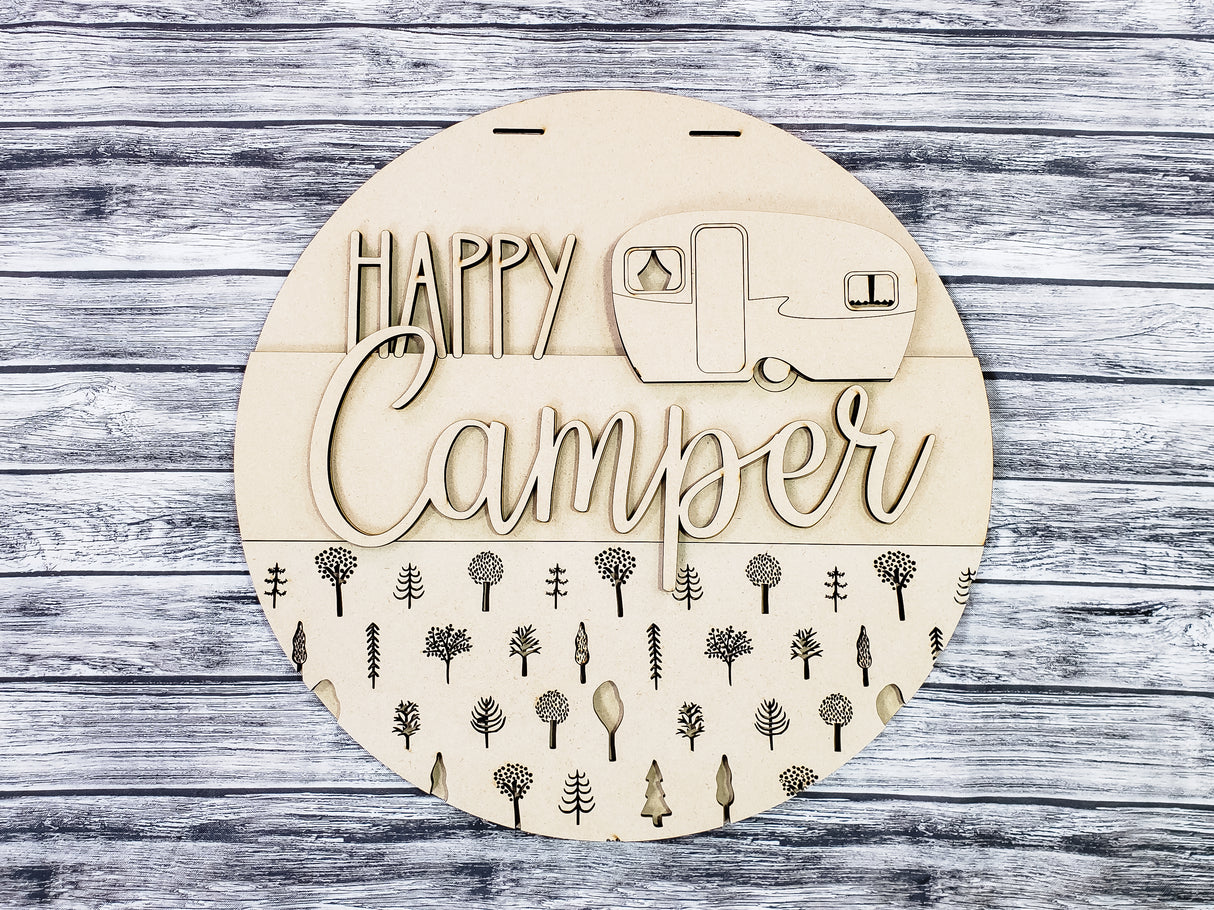 Happy Camper Door Hanger - Lvl 2