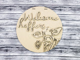 Welcome Heifers w/ Cow Holding Flower Door Hanger - LEVEL 1