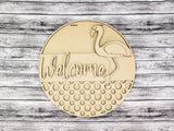 Welcome Flamingo Door Hanger - LEVEL 2