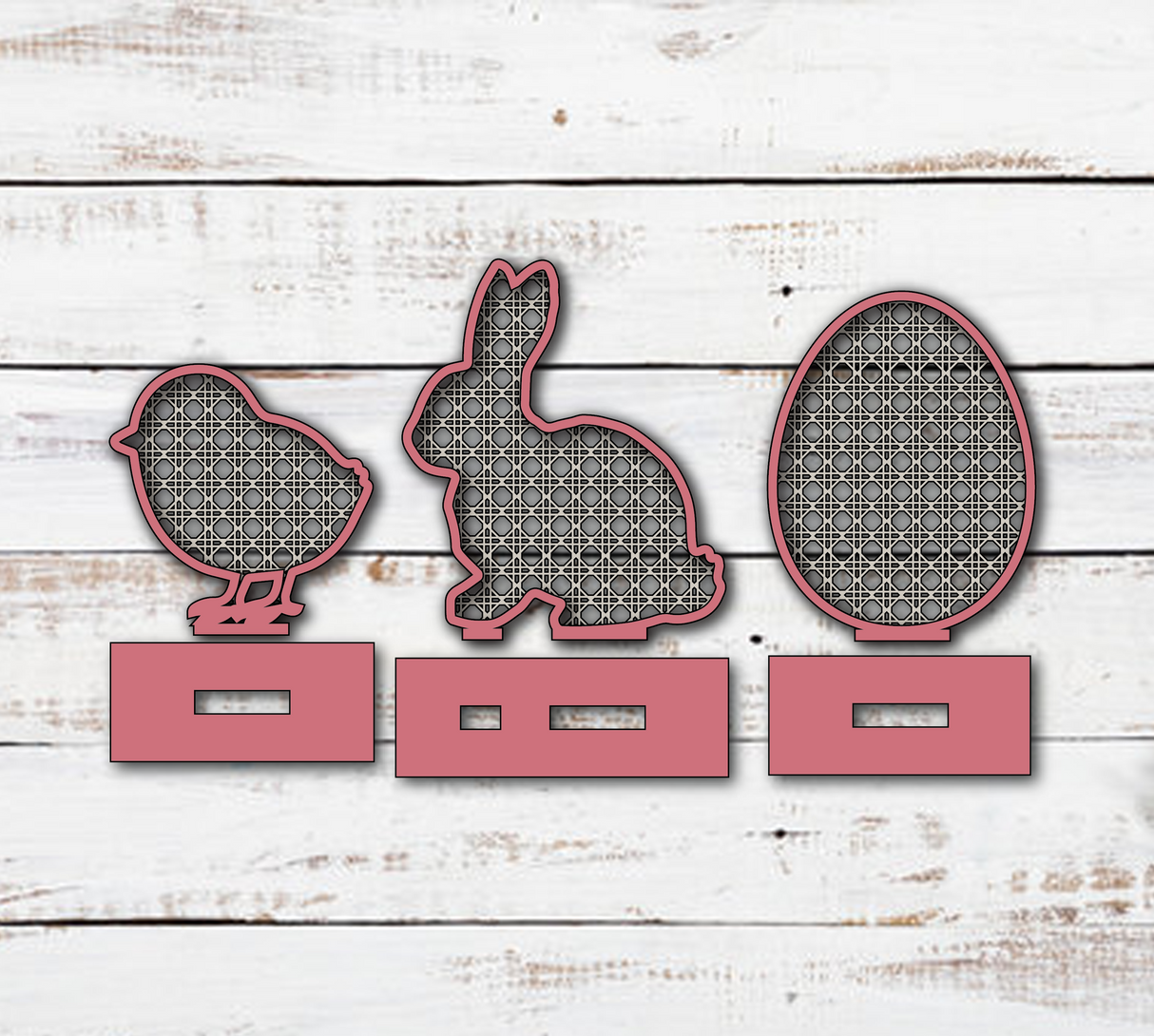 Rattan Easter Chick Bunny Egg SVG