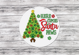 Here Comes Santa Paws Christmas Door Hanger - LEVEL 2
