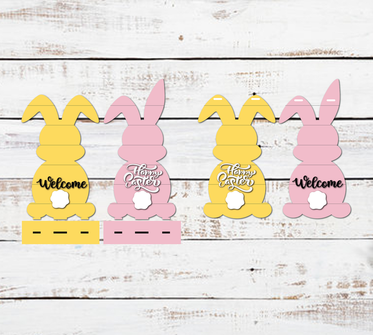 Standing and Hanging Bunny Silhouettes SVG