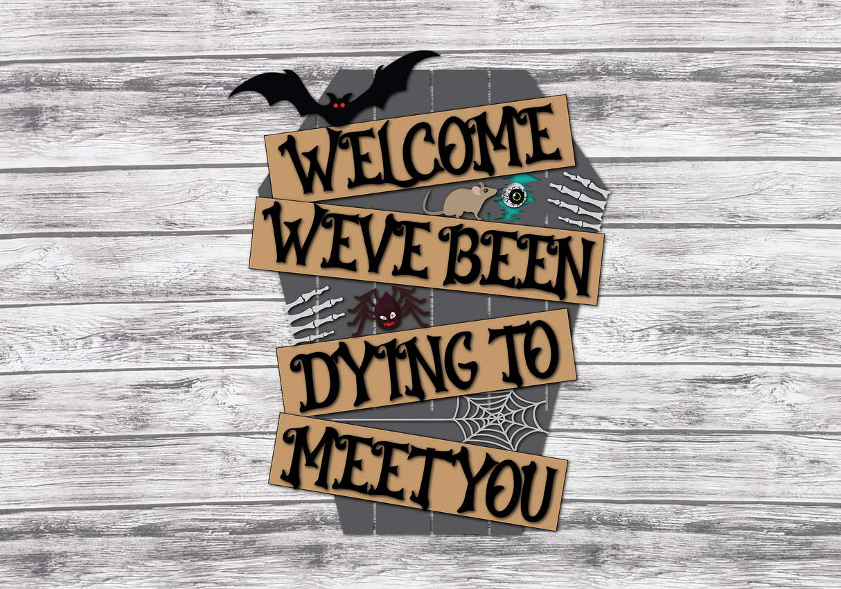Halloween Coffin Door Hanger SVG