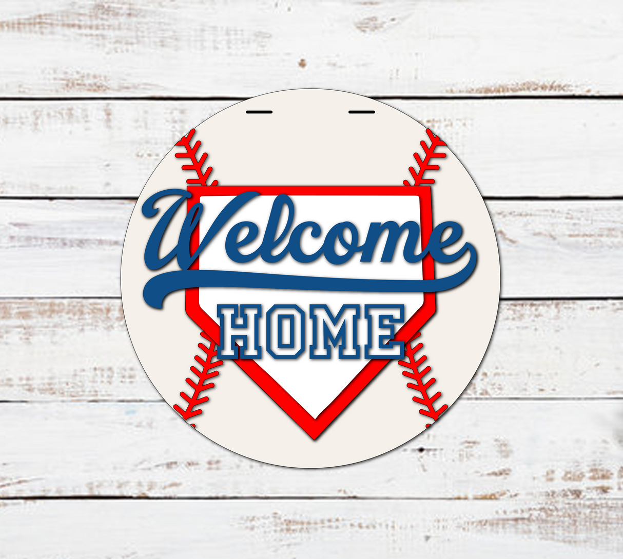 Welcome HOME Baseball Homeplate Door Hanger SVG