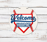 Welcome HOME Baseball Homeplate Door Hanger DIY Unfinished Kit
