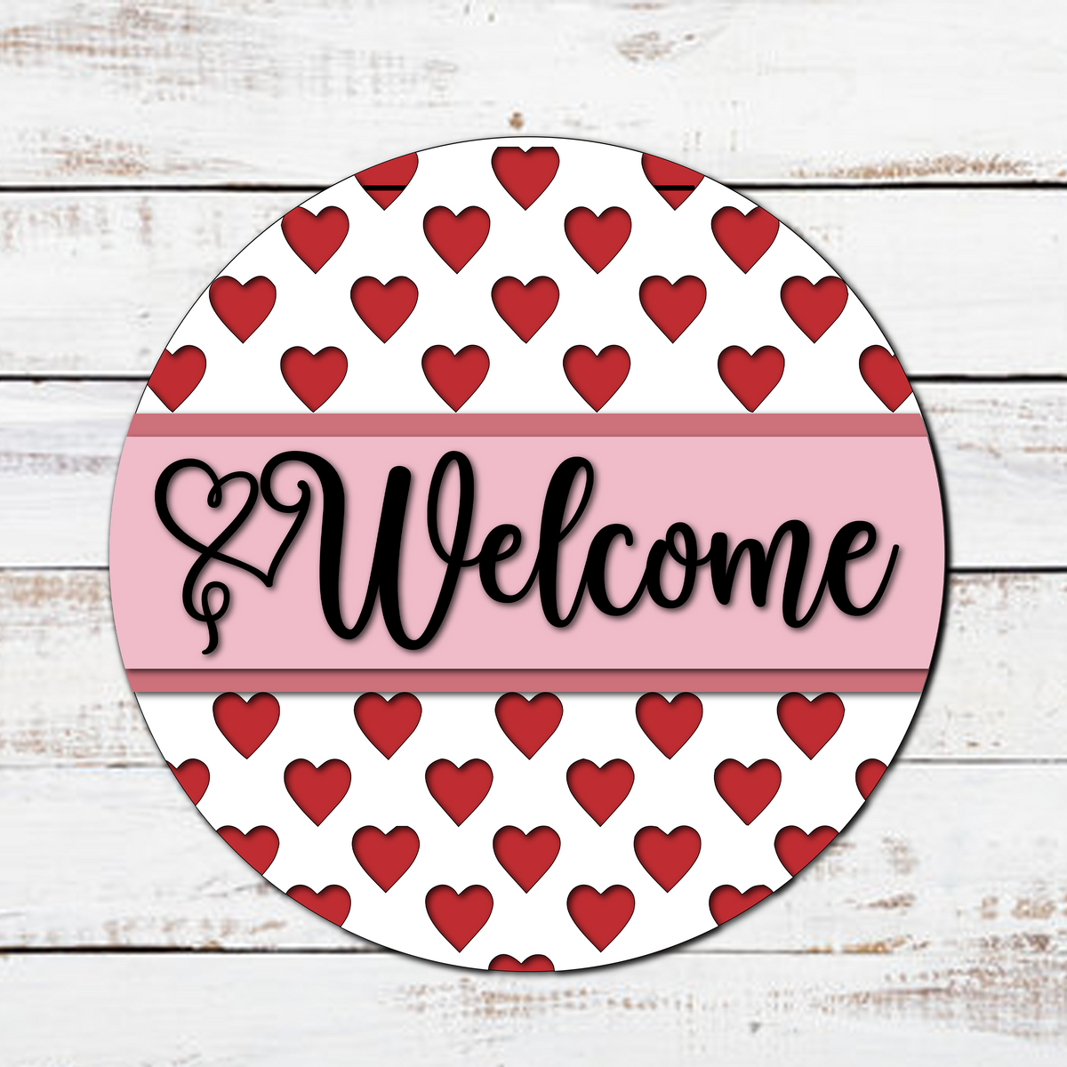 Welcome Large Heart Pattern Door Hanger SVG – Kim & Garrett Make It!