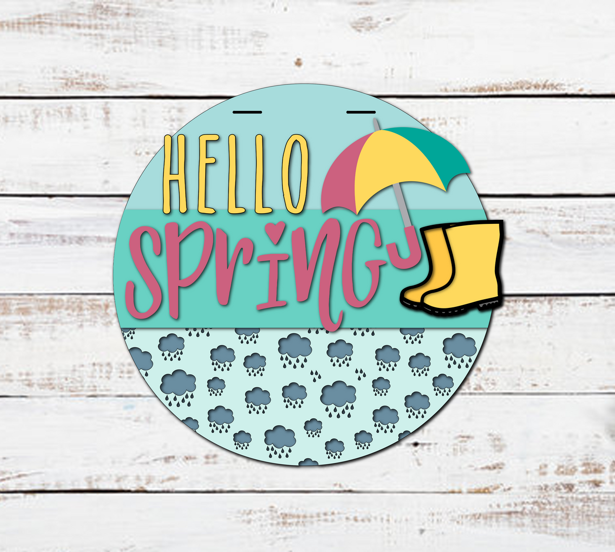 Hello Spring Umbrella Door Hanger - Lvl 1