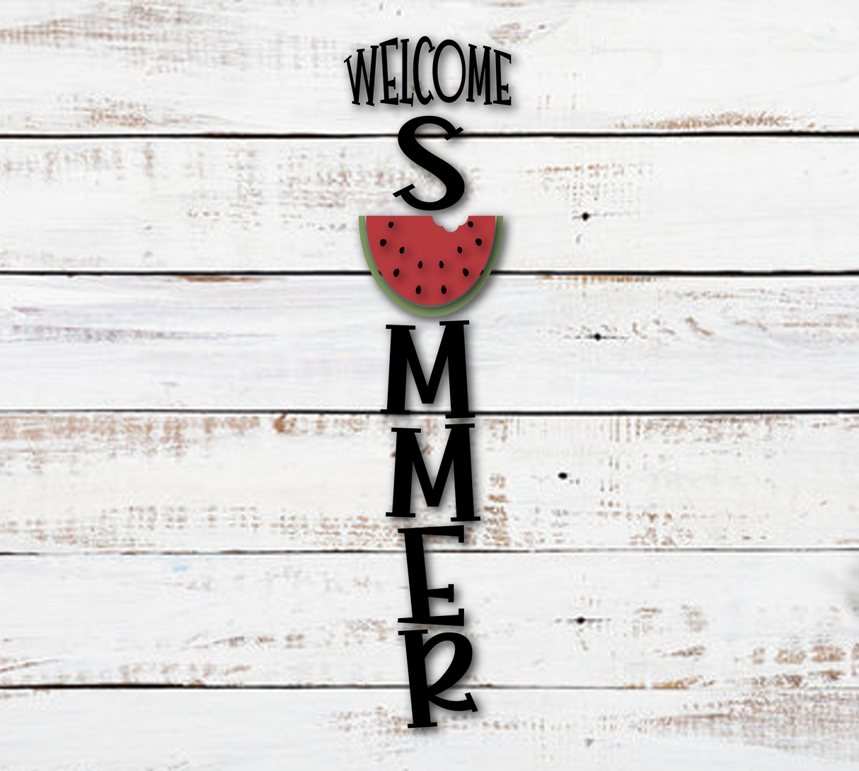 Welcome Summer Watermelon Vertical Sign SVG