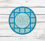 Welcome to our HOME Transparent Plaid Door Hanger - Lvl 1