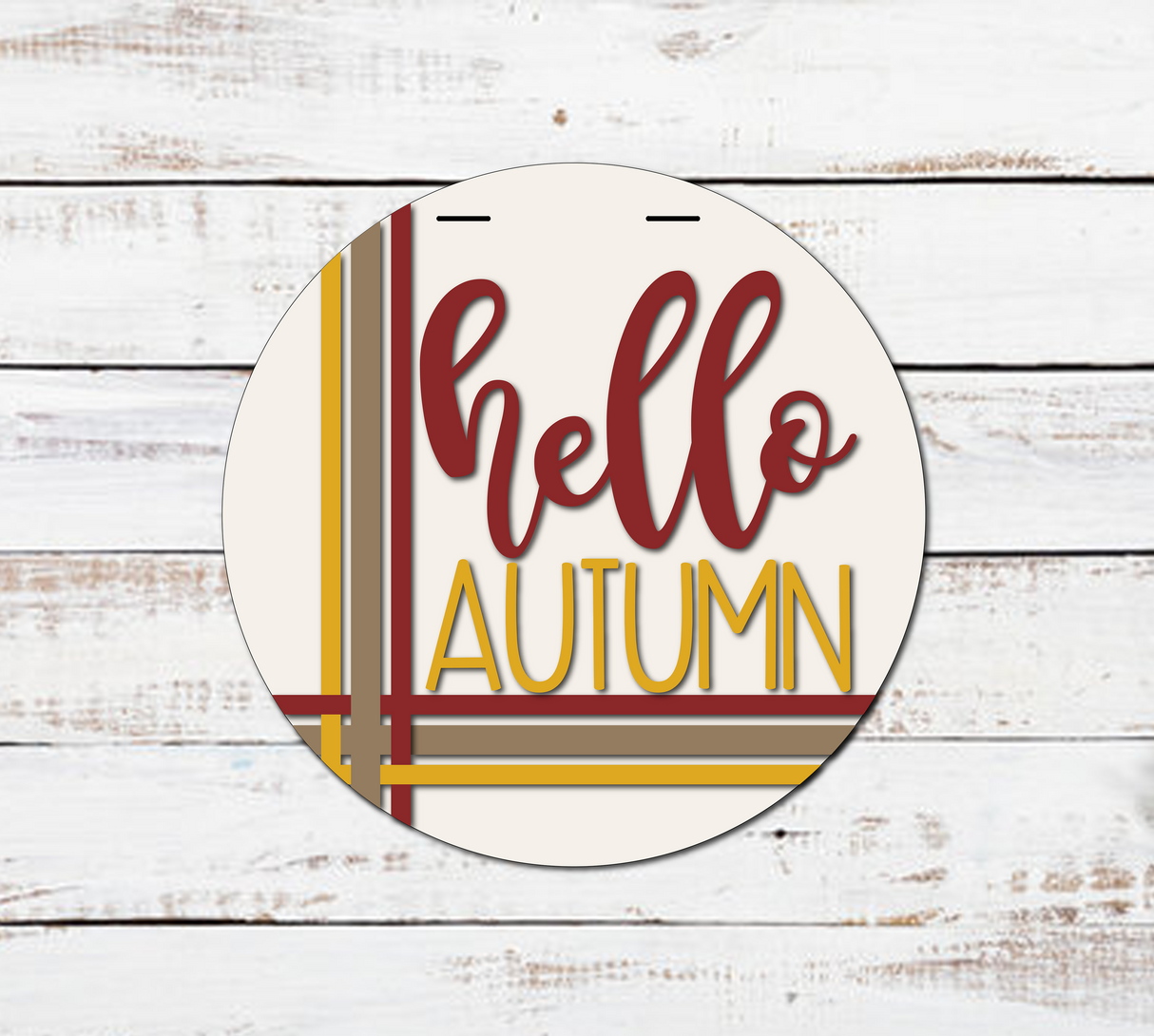 hello AUTUMN Stripes Door Hanger SVG