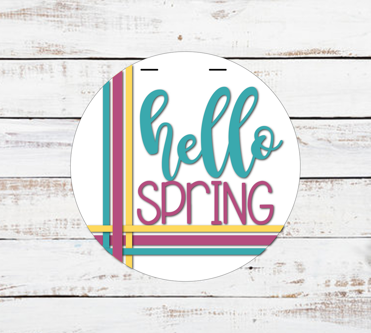 hello SPRING Stripes Door Hanger - Lvl 1