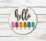 Hello Summer Popsicles Door Hanger - LEVEL 1