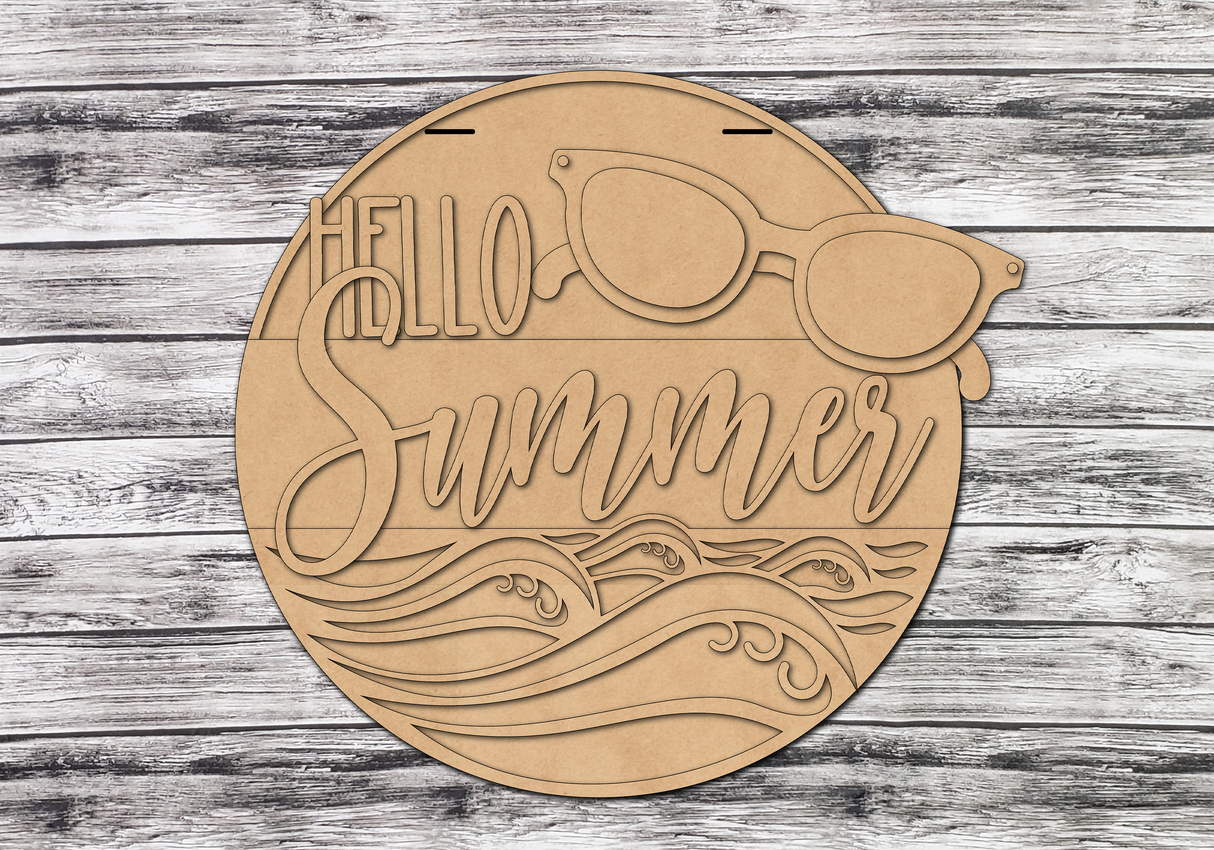 HELLO Summer Sunglasses Waves Door Hanger - LEVEL 1