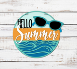 HELLO Summer Sunglasses Waves Door Hanger - LEVEL 1