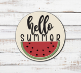 3D hello Summer Watermelon Door Hanger Unfinished Kit