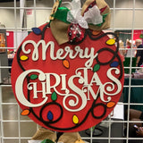 Merry Christmas Lights Door Hanger - LEVEL 2