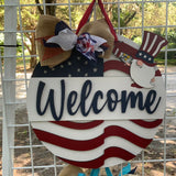 Welcome Star Spangled Banner Gnome Firecracker Door Hanger - LEVEL 2