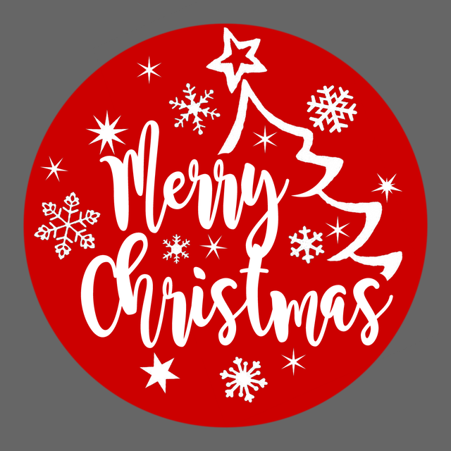 Merry Christmas Round SVG