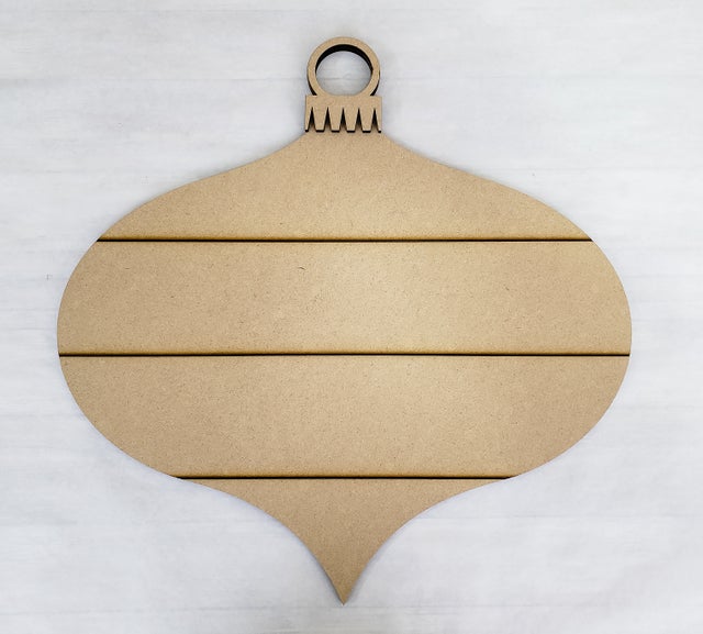 19" Oval Faux Shiplap Ornament Door Hanger