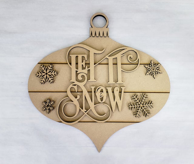 Let Is Snow Door Hanger Unfinished MDF Kit