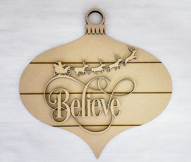 Believe Door Hanger Unfinished MDF Kit