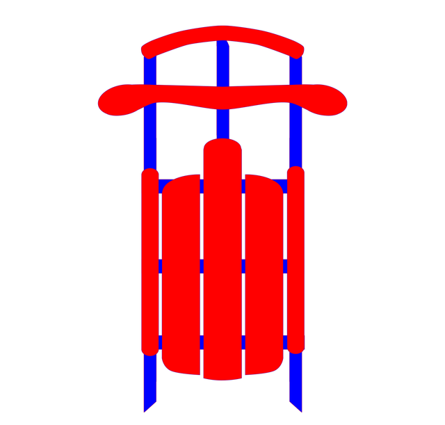 Flat Antique Sled SVG