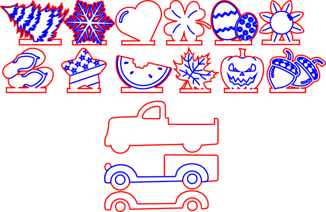 Side of Vintage Truck with Interchangeable Cargo SVG