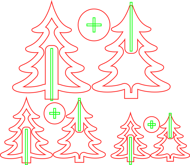 3 Standing Christmas Trees SVG