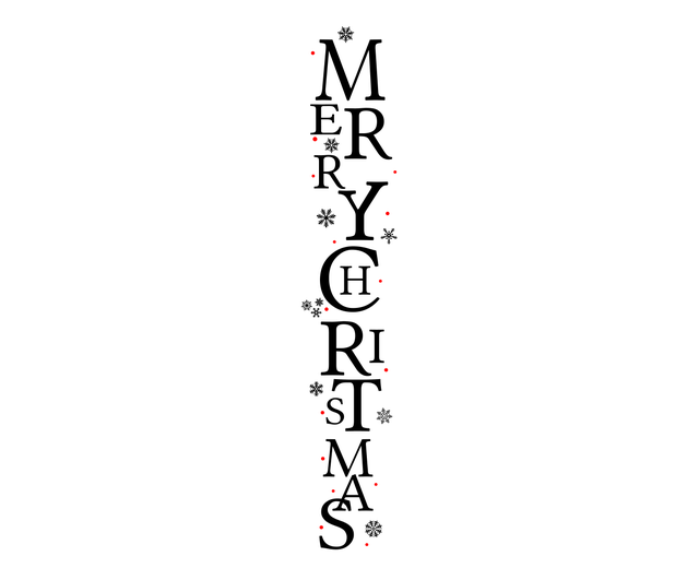 Merry Christmas Vertical Welcome Sign SVG