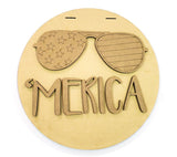 MERICA with American Flag Sunglasses Door Hanger - LEVEL 1