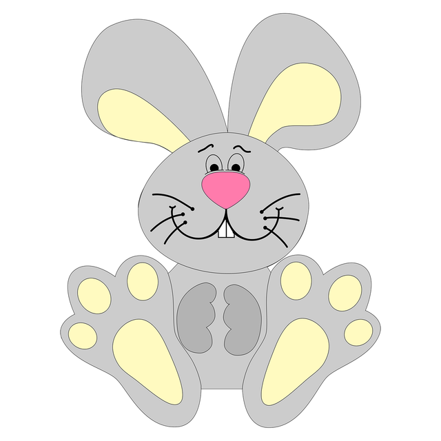 3D Easter Bunny Layered SVG