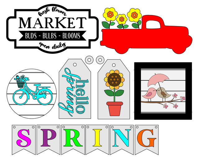 Spring Tiered Tray Decor SVG