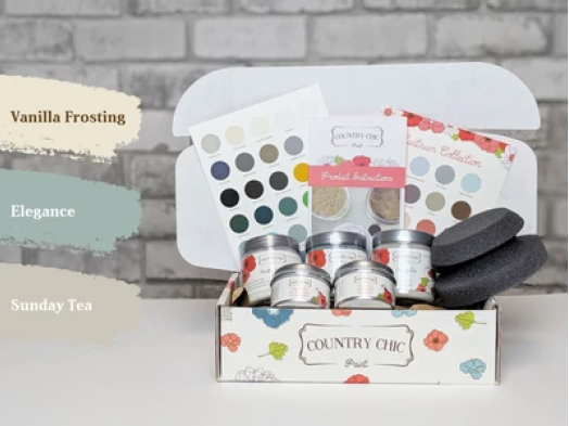 Country Chic Paint Medium Starter Kit - VANILLA FROSTING, SUNDAY TEA, – Kim  & Garrett Make It!