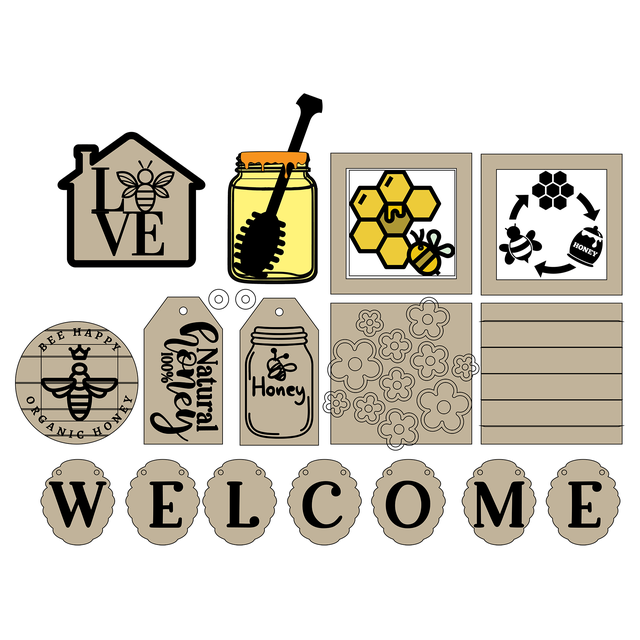 Honey Bee Tiered Tray Decor SVG