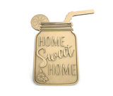 HOME Sweet HOME Lemonade Mason Jar with Straw Door Hanger - LEVEL 1
