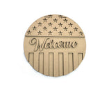 Patriotic Stars and Stripes Flag Welcome Door Hanger - LEVEL 1