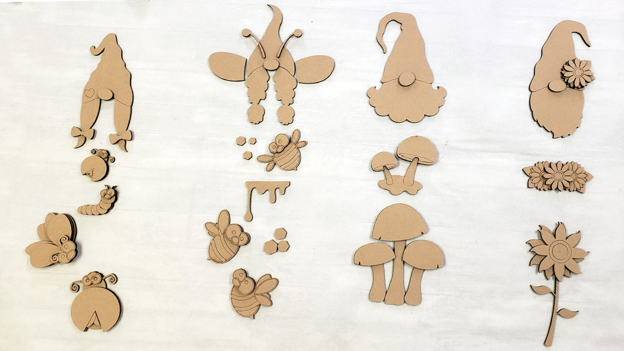 3D Happy Summer Gnome Porch Leaner DIY Unfinished Kit